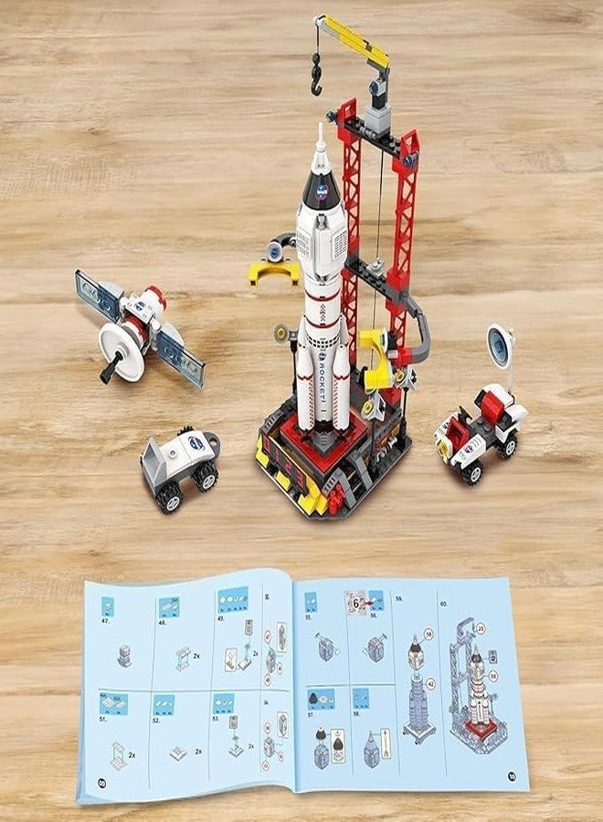 Onecado City Space Rocket Launch Control Center Building Kit with Mars Rover, Satellite, Fun STEM Toy for Kids Boys Girls 6 Plus Year - Image 5